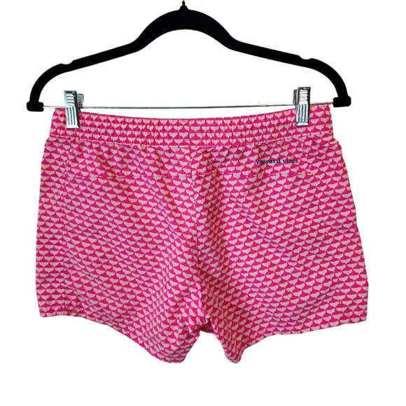 Vineyard Vines Women's Whale Tail Print Performance Shorts Neon Pink Nylon Short - Picture 2 of 12